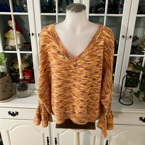 Appraisal Sweater Orange Brown Fall Colors Size Large - Picture 3 of 12